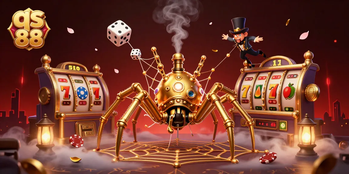 Engage with the thrilling qs 88 slot adventure featuring a golden spider and jackpot elements.