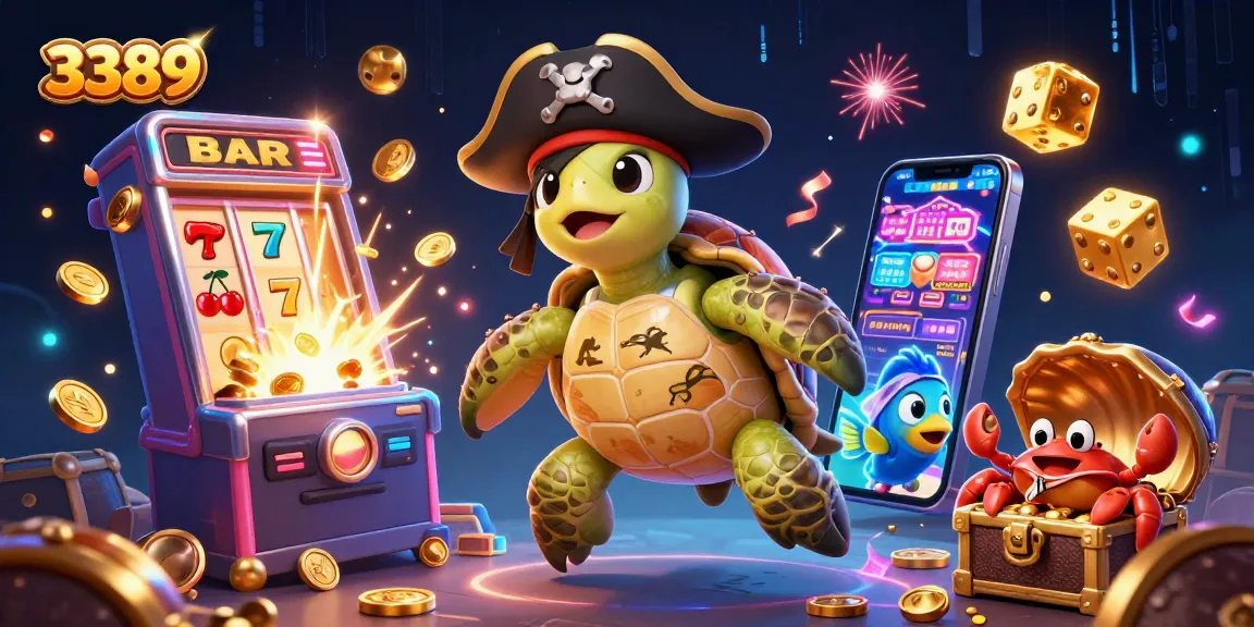 Experience the thrill of 3389 casino with lively characters and a jackpot explosion scene.