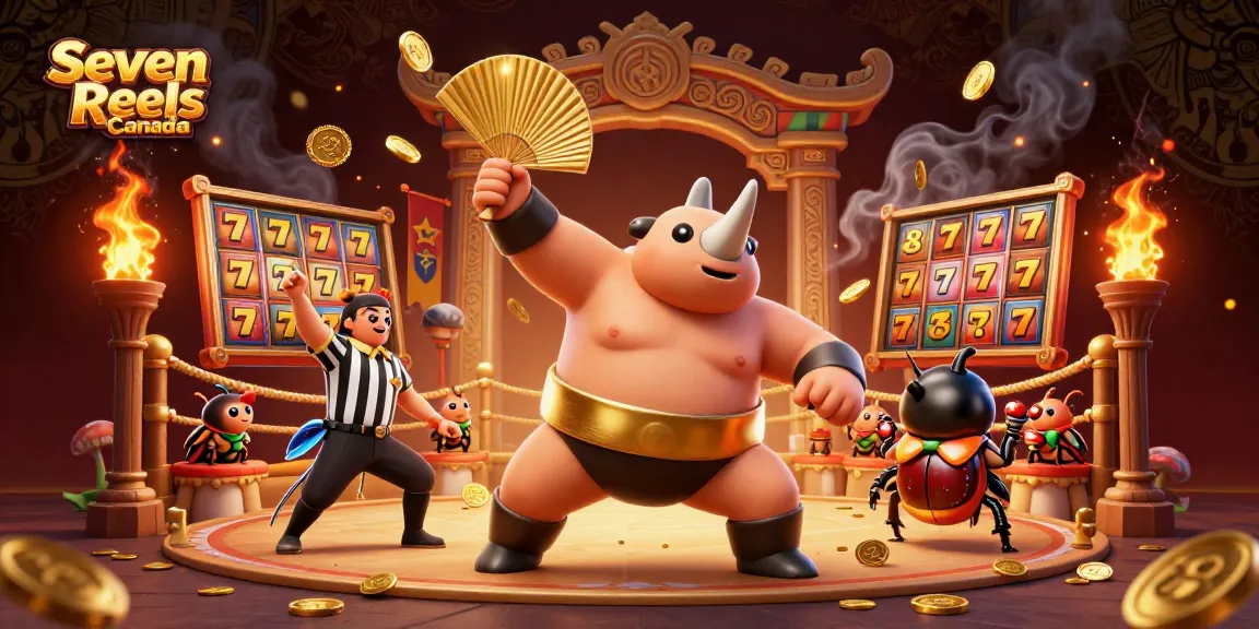 Spinning at Seven Reels Canada: Iconic beetle champions amidst vibrant slot action.