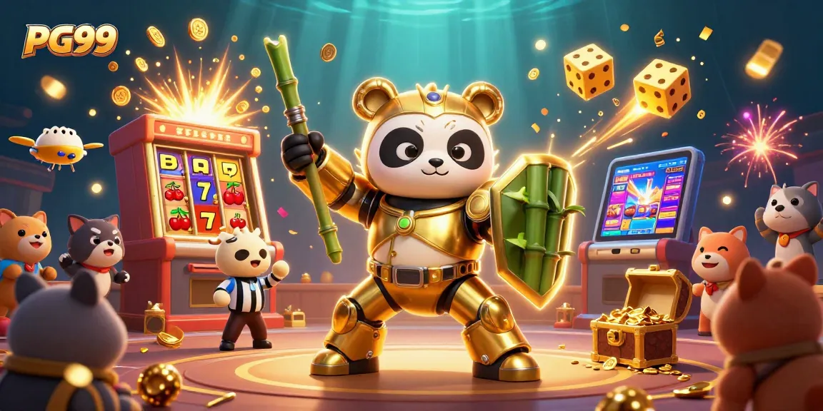 PG99 showcases an exciting mech-suit panda robot in an electrifying casino jackpot scene.