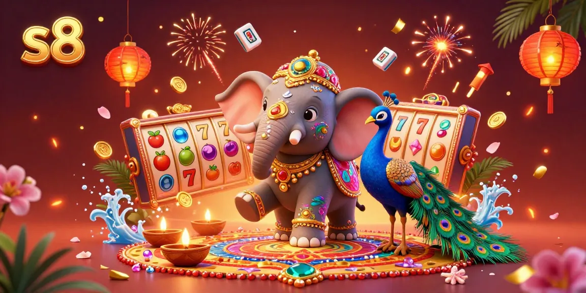 S8 casino brings excitement with colorful characters, slot reels, and vibrant game elements.