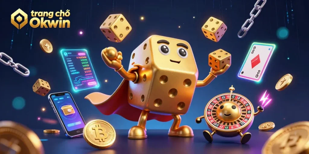 Experience excitement with the dynamic characters at trang chủ Okwin, showcasing vibrant gambling elements.