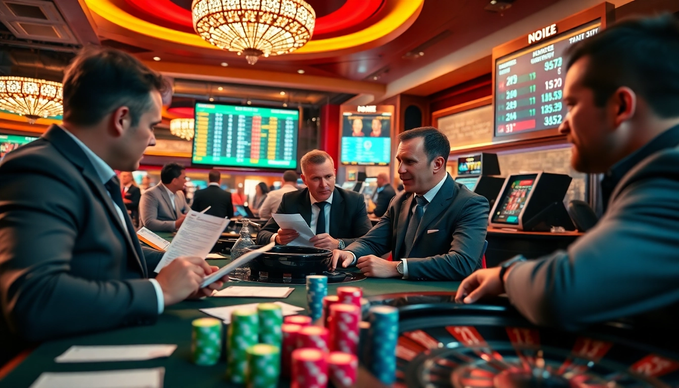 Miser sur le pari sportif rugby à une table de casino animée avec ambiance vibrante.