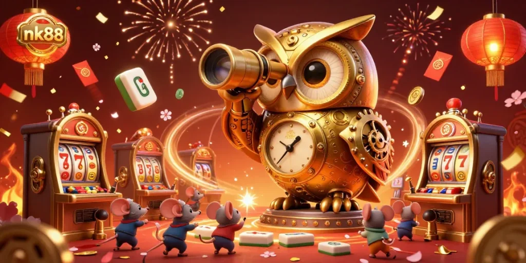 Engage in thrilling slots and casino games at nk88 with vibrant characters and dynamic elements.