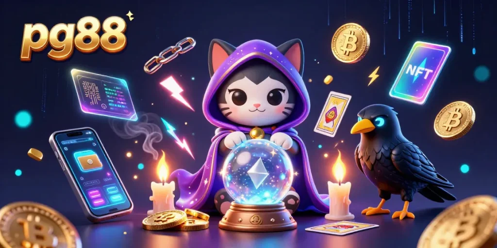 Experience thrilling gameplay at pg88, featuring mystical characters and vibrant crypto elements.